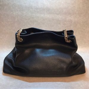 Genuine black leather bag